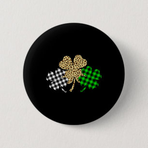Drei Kleeblatts Leopard Buffalo Kariert St Patrick Button
