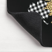 Drei Kleeblatts Leopard Buffalo Kariert St Patrick Mousepad (Ecke)