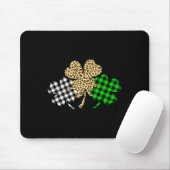 Drei Kleeblatts Leopard Buffalo Kariert St Patrick Mousepad (Mit Mouse)