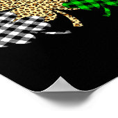 Drei Kleeblatts Leopard Buffalo Kariert St Patrick Poster (Ecke)