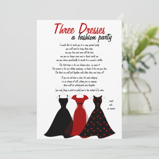 Drei Kleider Einladung (Stehend Vorderseite)