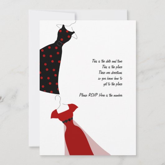 Drei Kleider Einladung (Rückseite)