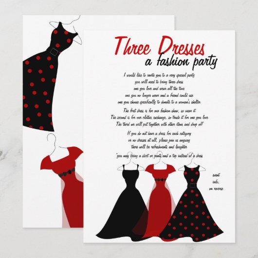 Drei Kleider Einladung (Vorne/Hinten)