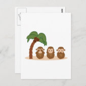Drei kleine Affen - três macaquinhos Postkarte (Vorne/Hinten)