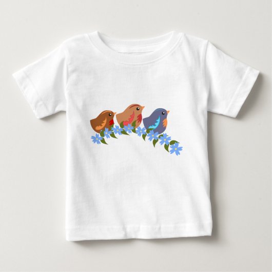 Drei kleine Babyvögel Baby T-shirt (Vorderseite)