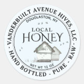 Drei kleine Bienenstöcke LOCAL Honey Hand abgefüll Runder Aufkleber (Vorderseite)