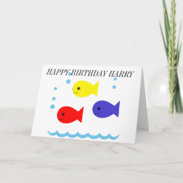 DREI KLEINE FISCH-GEBURTSTAGS-KARTE KARTE