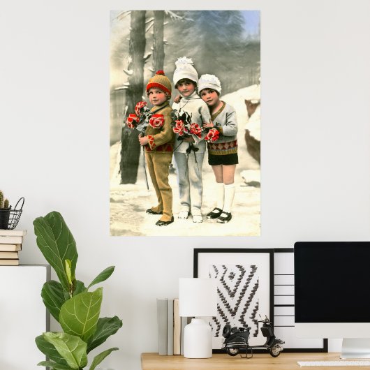 Drei kleine französische Kinder Vintag Poster (Heimbüro)