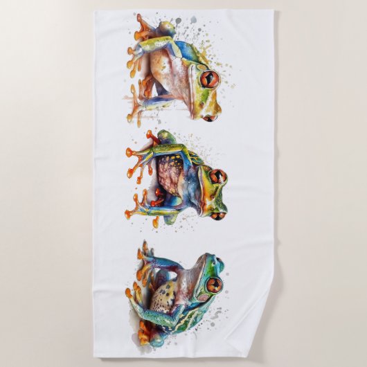 Drei kleine Frösche Strandtuch (Vorderseite)