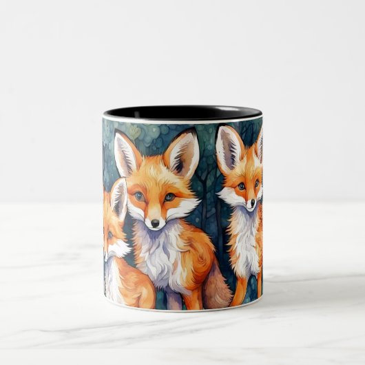 drei kleine Füchse Zweifarbige Tasse (Mittel)