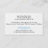 Drei kleine Hunde auf dem blauen weißen Visitenkarte (Rückseite)