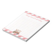 Drei kleine Kaninchen Niedlich Pink Gingham zu tun Notizblock (Rotiert)