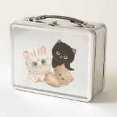 drei kleine Kätzchen Metall Brotdose (Vorderseite)