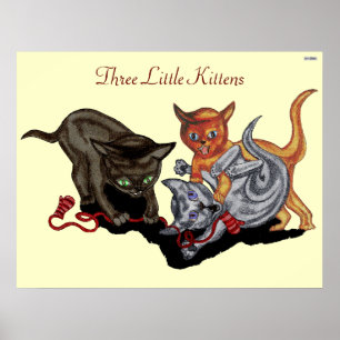 Drei kleine Kätzchen Poster