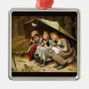 Drei kleine Kätzchen Silbernes Ornament