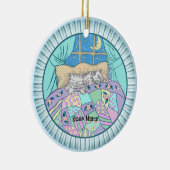 Drei kleine Katzen schlafen Keramik Ornament (Rechts)