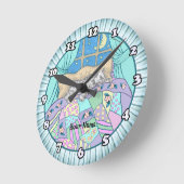 Drei kleine Katzen schlafen Runde Wanduhr (Winkel)