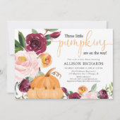 Drei kleine Kürbis fallen Babydusche Einladung (Vorderseite)