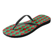 Drei kleine Ladybugs - Paar Flip Flops Badesandalen (Schrägansicht)