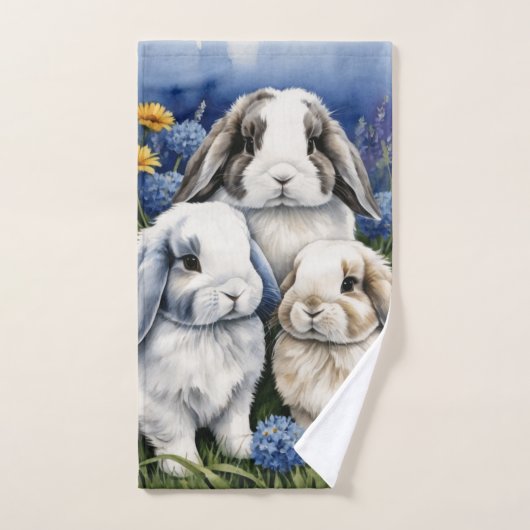 Drei Kleine Lop Hasen Handtuch (Handtuch)