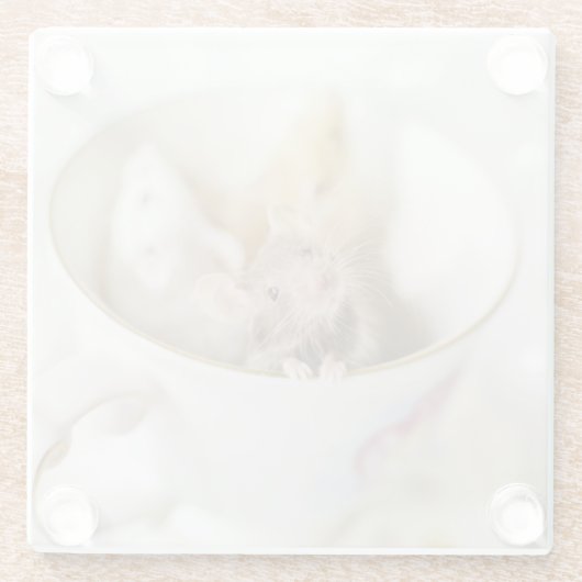 Drei kleine Mäuse Glasuntersetzer (Rückseite)