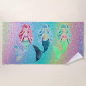 Drei kleine Mermaids Rainbow Beach Handtuch (Vorderseite)