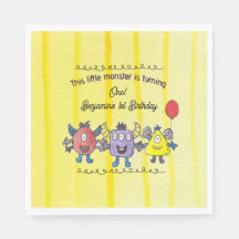 Drei kleine Monster Kindergeburtstag Papier Servie