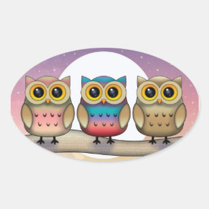 Drei kleine Owls Stickers