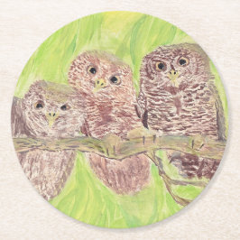 Drei kleine Schmuckschalen - Acrylmalerei. Runder Pappuntersetzer