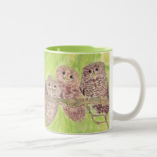 Drei kleine Schmuckschalen - Acrylmalerei. Zweifarbige Tasse (Rechts)