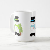 Drei kleine Schneemänner Kaffeetasse (Vorderseite Links)