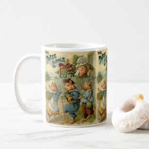 Drei kleine Schweinchen Vintage Märchen Kaffeetasse