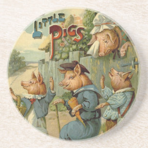 Drei kleine Schweinchen Vintage Märchen Untersetzer