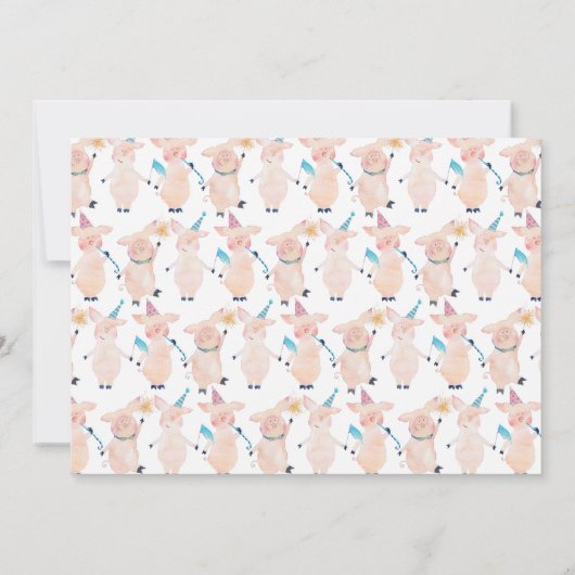 Drei kleine Schweine Big Bad Wolf, Jungen drittes Einladung (Rückseite)