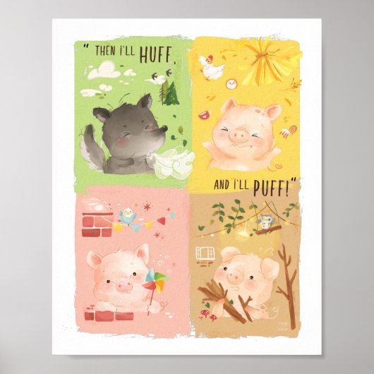 Drei kleine Schweine & Big Bad Wolf Poster (Vorne)