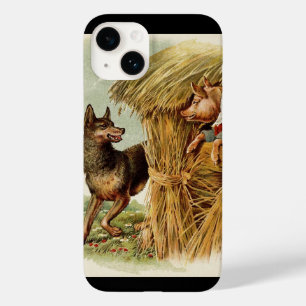 Drei kleine Schweine Böser Wolf, Vintage Märchen Case-Mate iPhone Hülle