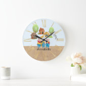 Drei kleine Schweine buntes Volk und Märchen Große Wanduhr (Zuhause)