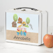 Drei kleine Schweine buntes Volk und Märchen Metall Brotdose (Beispiel)