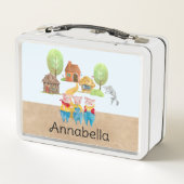 Drei kleine Schweine buntes Volk und Märchen Metall Brotdose (Rückseite)