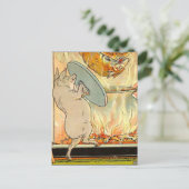 Drei kleine Schweine: Der Wolf ist im Stillstand. Postkarte (Stehend Vorderseite)