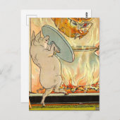 Drei kleine Schweine: Der Wolf ist im Stillstand. Postkarte (Vorne/Hinten)