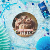 Drei kleine Schweine Geburtstagskuchen Pappteller (Party)