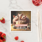Drei kleine Schweine Geburtstagskuchen Serviette (Beispiel)