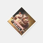 Drei kleine Schweine Geburtstagskuchen Serviette (Ecke)