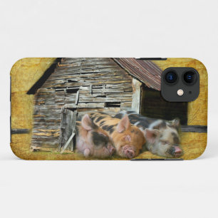 Drei kleine Schweine im rustikalen Stall schnarche Case-Mate iPhone Hülle