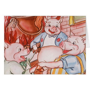 Drei kleine Schweine kochen Wolf, Vintage Märchen
