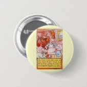 Drei kleine Schweine kochen Wolf, Vintage Märchen Button (Vorne & Hinten)