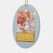 Drei kleine Schweine Kochwolf, Vintages Märchen Keramikornament (Links)