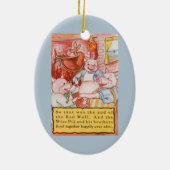 Drei kleine Schweine Kochwolf, Vintages Märchen Keramikornament (Hinten)