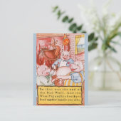 Drei kleine Schweine Kochwolf, Vintages Märchen Postkarte (Stehend Vorderseite)